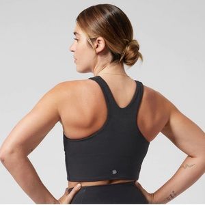 Athleta Conscious Support Crop Tank Top Sports Bra Basic Black size XL 38 12 14